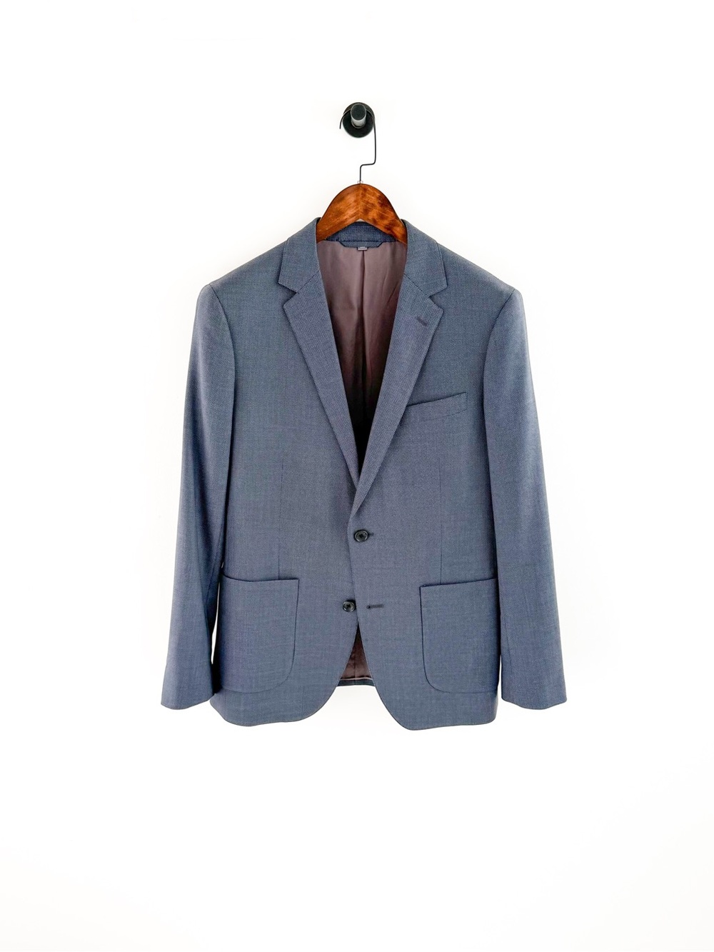 Bonobos Men's Birdseye Blue Italian Wool Textured Sport Coat Blazer 38R Slim Men - Picture 3 of 16
